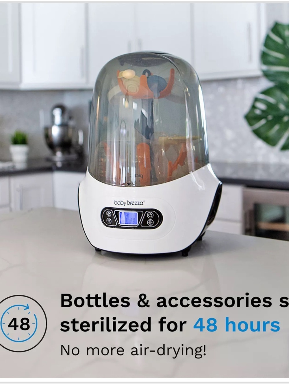 Baby Brezza White and Smoke Bottle Sterilizer and Dryer